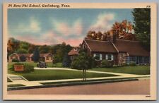 Gatlinburg TN Pi Beta Phi School c1950s Linen Postcard picture