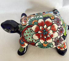 Large Talavera Turtle Mexican Pottery Folk Art Hand Painted 13