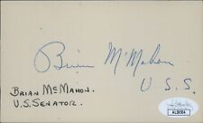 Brian McMahon Connecticut Senator Signed 3x5 Index Card JSA Authenticated picture