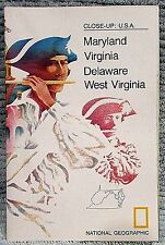 Old 1976 National Geographic Map Maryland Virginia Delaware West Virgina FREE SH picture
