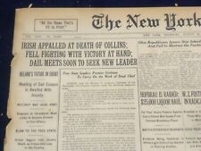 1922 AUGUST 24 NEW YORK TIMES - IRISH APPALLED AT DEATH OF COLLINS - NT 8385 picture