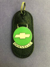 Vintage Leather Car Keychain Vintage Keychain Key Ring Green Chevelle NOS picture