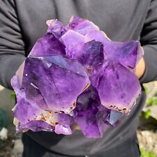 6.3lb Natural Amethyst Geode Cluster Quartz CRYSTAL Uruguay Cathedral picture