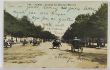 France Paris Avenue des Champs-Elysees 1905 to W Hampstead London Postcard R11 picture