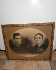 Antique Charcoal/Chalk Portrait & Antique Gold Gilt Picture Frame(21