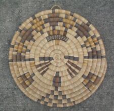 Antique Hopi basket tray plaque coiled Shalako Katsina Kachina 2nd Mesa 14.5 in. picture