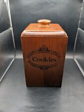 Vintage MCM Wooden Cookie Jar/ Box 6x8.5 picture