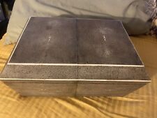 Vintage R&Y Paris Shagreen Large Two Level Trinket Box Rare Size picture