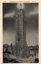 Vintage Postcard, Night View Of Empire State Building, New York City, NY* picture