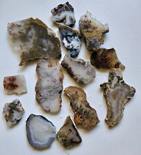 Mix Lot Of Lapidary Slabs Moss Plume Sagenite 173 Grams picture