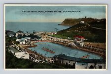 Scarborough England, Bird's Eye The Bathing Pool, North Shore, Vintage Postcard picture