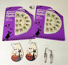 Halloween Jewelry Fashion Bundle ... Fingernails, Earrings, and Ring NEW picture