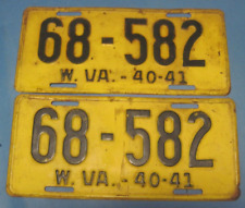 1940-41 West Virginia License Plates matched pair picture