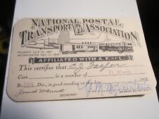 1951 NATIONAL POSTAL TRANSPORT ASSOCIATION I.D. CARD WITH A. F. OF L.  - BBA-45 picture