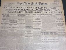 1921 NOVEMBER 9 NEW YORK TIMES - MAYOR HYLAN IS RE-ELECTED BY 410,000 - NT 6954 picture