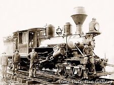 Logging Locomotive & Crew, Pacific Northwest - circa 1900 - Historic Photo Print picture