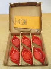 Vintage GLASBAKE red Deviled crab baking shells Set /6 w/ box picture