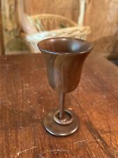 Vintage Walnut Wooden Handcrafted Captive Ring Goblet Approx. 4x1” picture