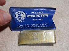 1964 1965 New York Worlds Fair Souvenir Plastic Rain Bonnet in Case picture