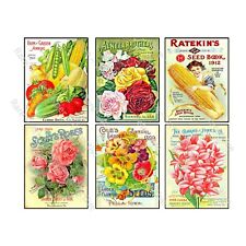 Seed Packet & Gardening Stickers, Garden Journal Reproductions, Vintage Seed Art picture
