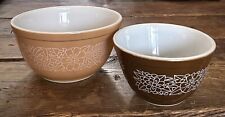 PYREX Woodland Brown 401 & 402 Nesting Mixing Bowl Set. Excellent Condition. picture