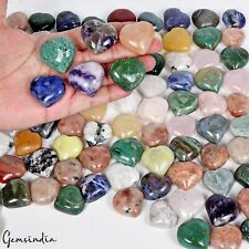 1.7 Kg 100 Pc Natural Mini Hearts Loose Wholesale Crystal Healing Multi Gems Lot picture