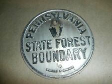 Vintage Metal Sign PA Pennsylvania State Forest Boundry picture