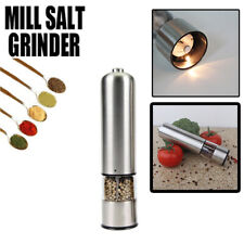 Electric Salt And Pepper Mill Battery Operated Shaker Adjustable Grinder Light picture