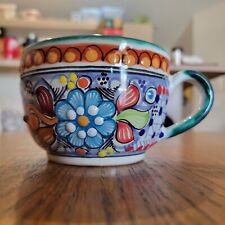 Beautiful Talavera Mexican Pottery Coffee Tea Mug Cup Hand Painted Juarez Mexico picture