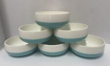 Bopp-Decker Vacron - Insulated Bowls Turquoise/White Set Of 6 - Retro MCM picture