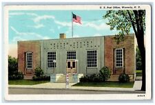 1949 US Post Office Building Exterior Waverly New York Vintage Antique Postcard picture