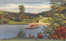 Eminence & Ellington Missouri 1940s Postcard Powder Mill Car Ferry picture