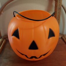 Vintage General Foam Blow Mold Jack-o-lantern Pumpkin Trick Or Treat Pail Bucket picture