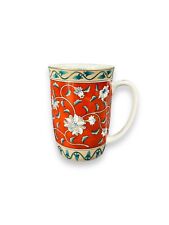 Takahashi San Francisco Cup 10 oz Etude Vintage Hand Decorated 1986 Red Floral picture