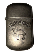 Vtg Camel Brushed Metal Flip Top Cigarette Lighter. Joe Camel. picture