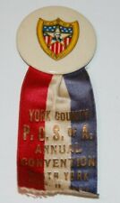 Antique 1934 P O S of A Annual Convention Badge and Ribbon - North York, PA picture