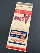 Vintage Matchbook “Astor Coffee / Dixie Darling Mayonnaise” picture