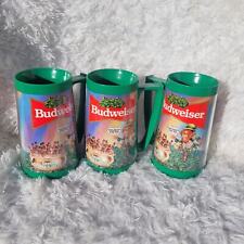 Lot of 3 VTG 1986 Budweiser Green Irish Spoken This Buds For You Beer Stein Mug picture