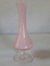 BEAUTIFUL ANTIQUE PINK OVER FROSTED WHITE 7 IN. TALL VASE picture