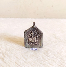 Vintage Hand Stamped Tribal God Indra On Horse Silver Amulet Pendant 15 Gram J32 picture