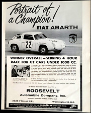Fiat Abarth Sebring Race Original 1960 Vintage Print Ad picture