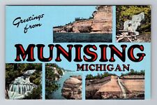 Munising MI-Michigan, General Greetings, Antique, Vintage Souvenir Postcard picture