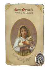 St Germaine (Disabled Persons) Healing Holy Card with Medal NEW (MC029) picture