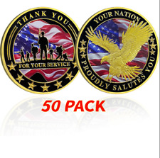 50PCS Military Challenge Coin Veteran Thank You for Your Service Military Gifts picture