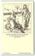 1920s CHRIST APPEARING TO THE MAGDALEN SCHONGAUER NY LIBRARY POSTCARD P4300 picture