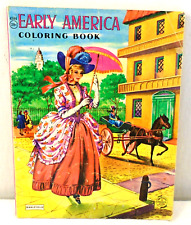 Vintage Saalfield 4584 Early American Colonial Kids Coloring Book 1970s 96 Image picture