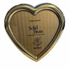 Solid Brass Bowon Vintage Small Photo Frame Hand Polished 2.5”x3.5” Heart Shape picture