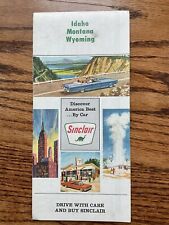 1966 Idaho Montana Wyoming  Sinclair Highway Transportation Travel Road Map picture
