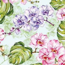 Decoupage Paper Napkins  Orchids Garden Floral Flowers Botanical - Pack of 20 picture