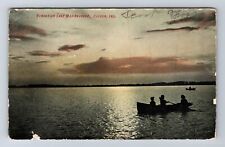 Culver IN-Indiana, Sunset On Lake Maxinkuckee, Antique, Vintage c1908 Postcard picture